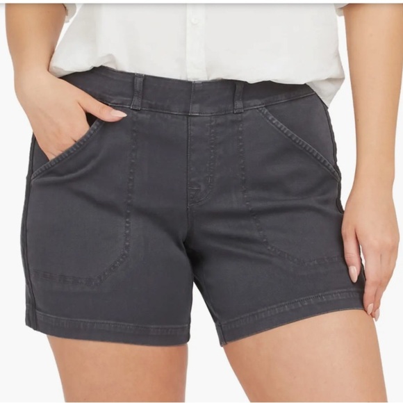 Charcoal Shorts Spanx 6” Twill Slimming Shaping | Pull On | Sz XL - Picture 1 of 7